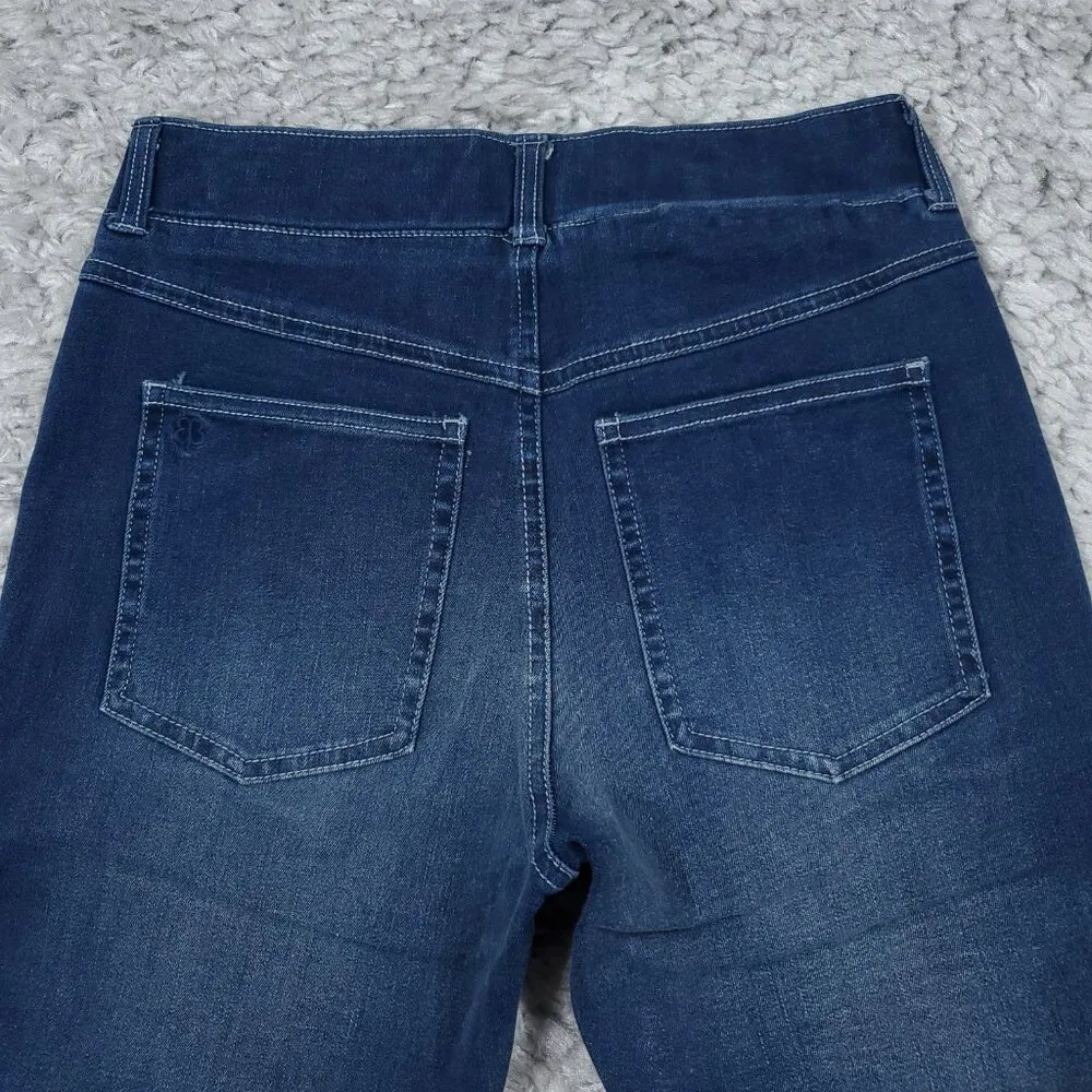 Betabrand Straight Leg 7-Pocket Yoga Denim Jeans Blue Dark Vintage Size XS - Image 4