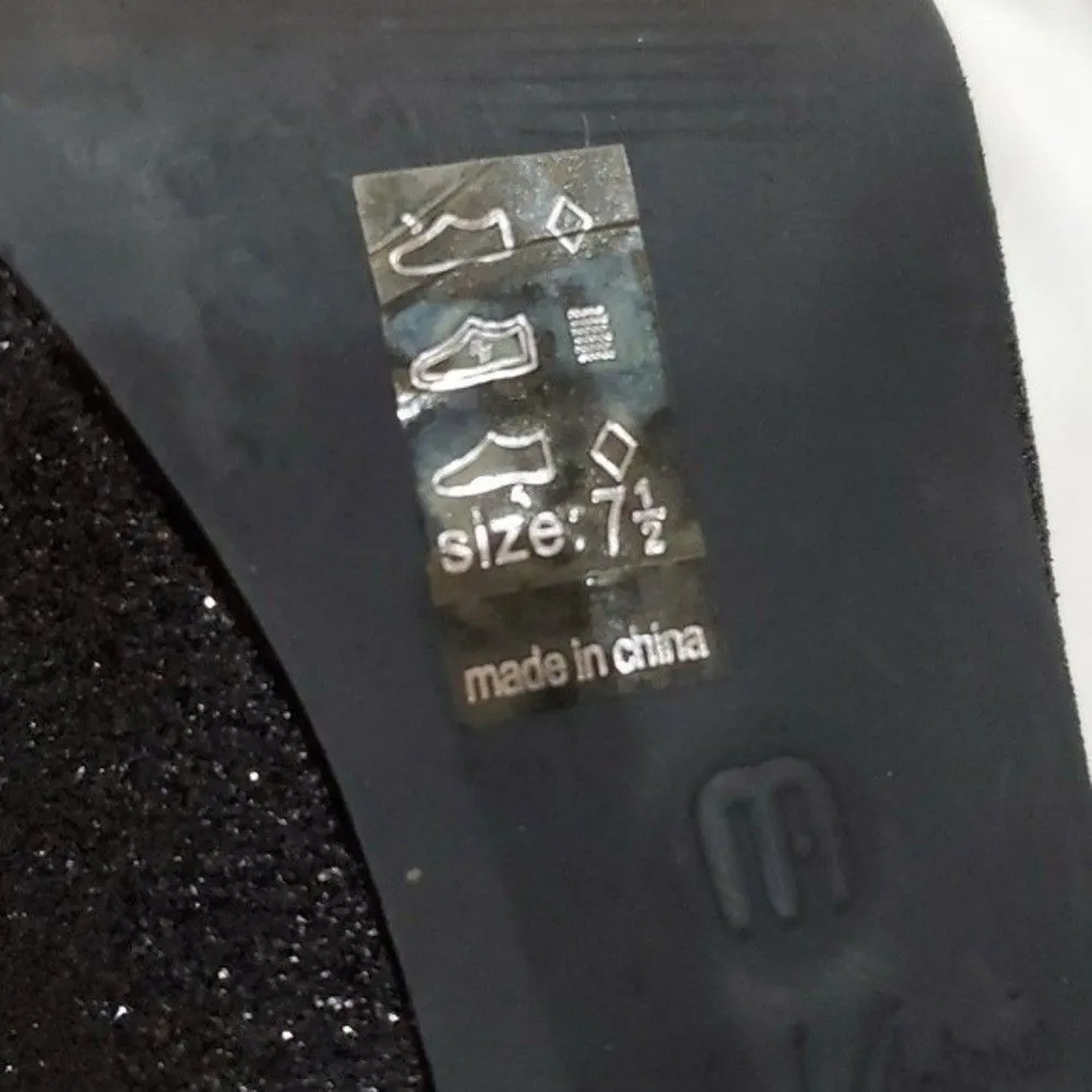 Michael Antonio Black Shimmer Stiletto Platform Pumps 7.5 - Image 12