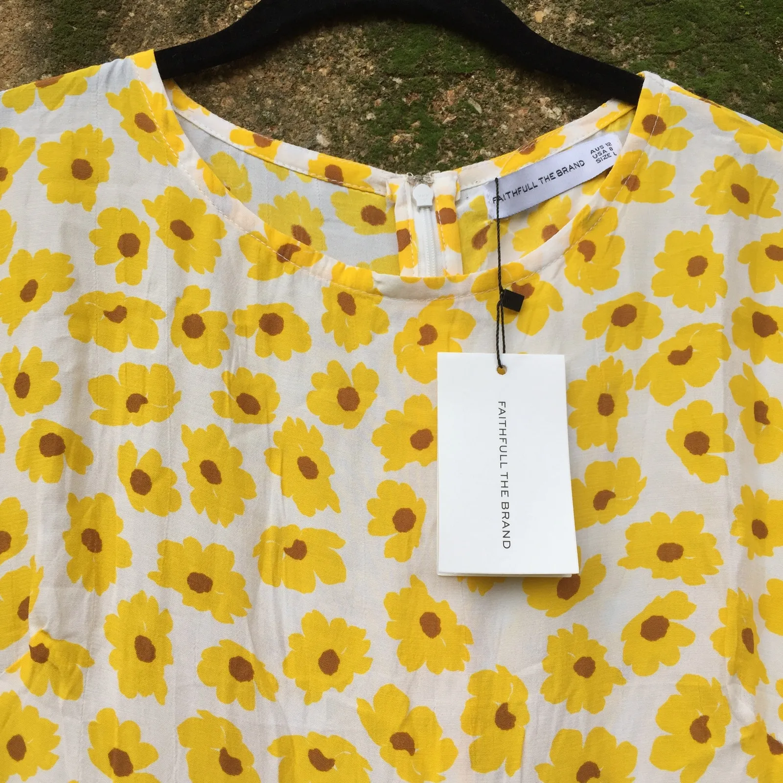 NEW Faithfull The Brand Florence Yellow Floral Dress 8 L - Image 5