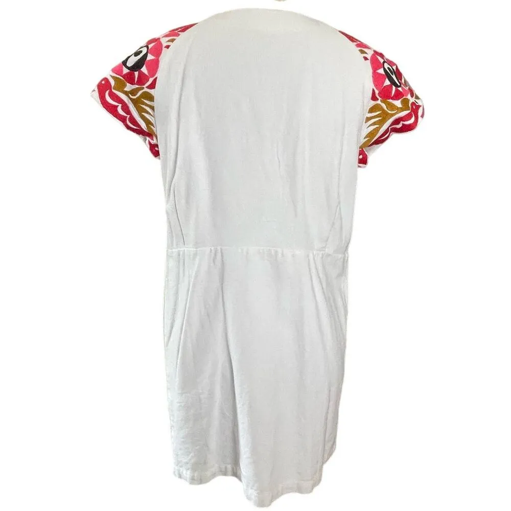Antik Batik Embroidered Mini Dress Red Pink White Size 42/ US 10 Size L - Image 4