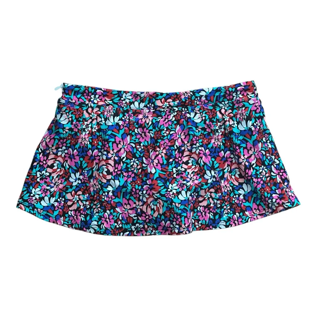 Leilani Kauai Breeze Floral Print Skirtini Swim Bottoms NWT Pink Size 10 - Image 5