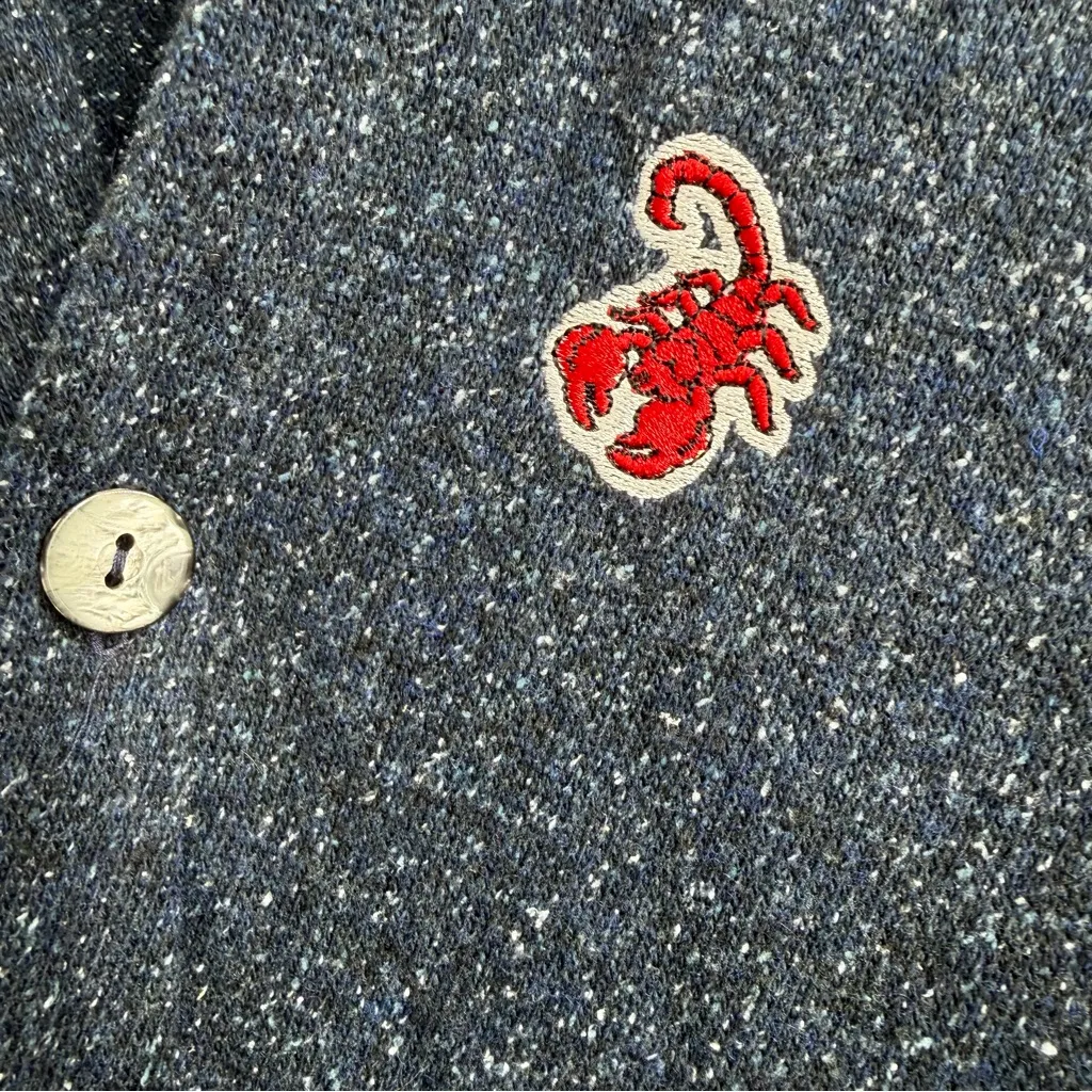 Tuesday Bassen Camp Collection Scorpion Blue & Red Checkered Cardigan Small - Image 2