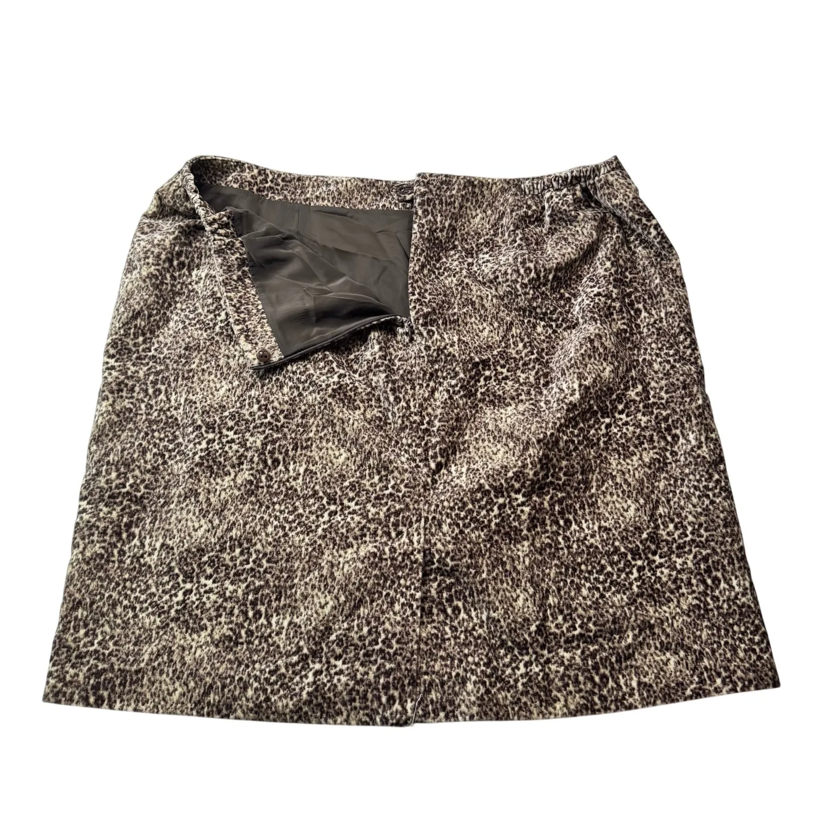 Talbots Leopard Print Skirt plus sz 22W Lined short velvety Y2K style 2011 - Image 5