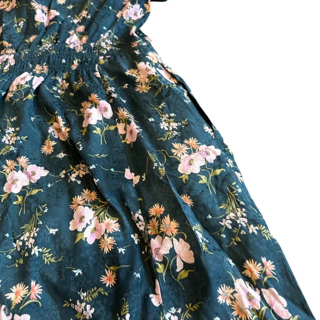 Rebecca Taylor Emilia Silk Floral Print Dress Stretch Waist Short Sleeve Size 2 - Image 11