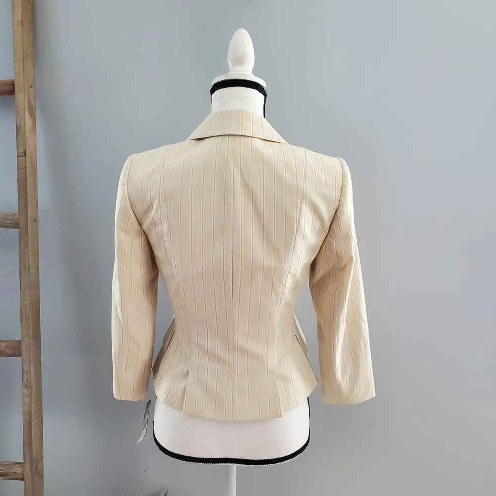 Tahari Arthur S. Levine Elizabeth Striped Havana Nights Blazer Jacket 0 - Image 2