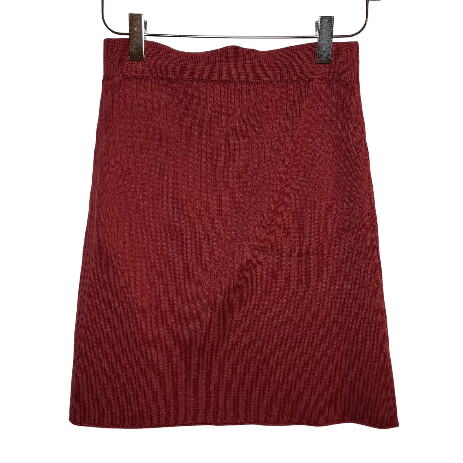 NWT Free People Sweater Wrap Mini Skirt Wine Burgundy Red Sz Small Mod Boho Soft - Image 4