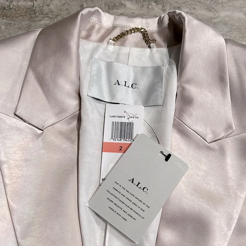 A.L.C. Bishop II Satin Jacket in Blush Pink, Size 2 New w/Tag Retail $495 - Image 10
