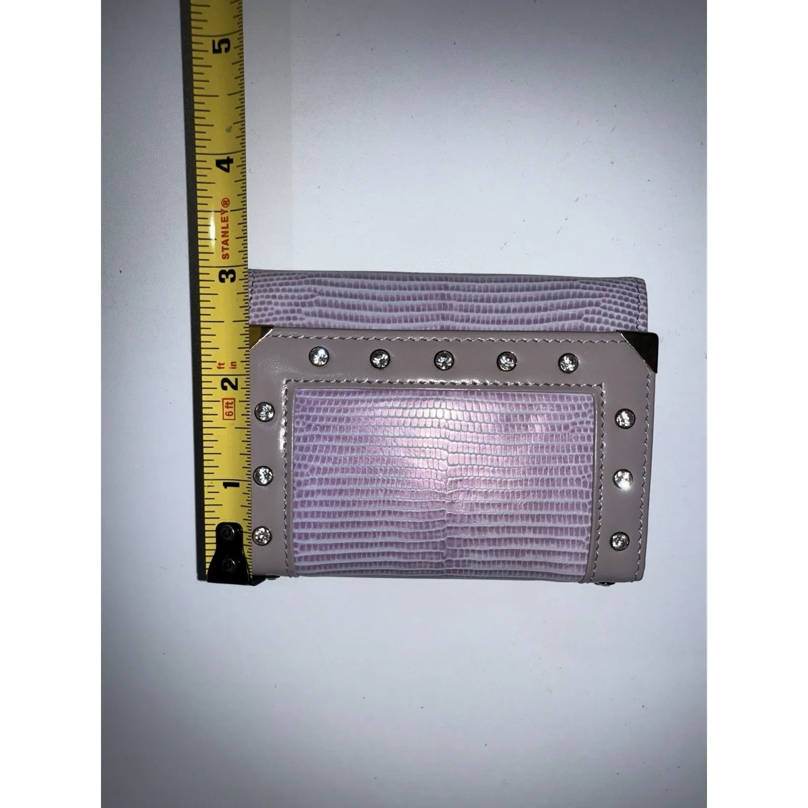 Authentic Swarovski Women's Lilac Rhinestoned Small‎ Wallet Card Coin Holder - Image 7