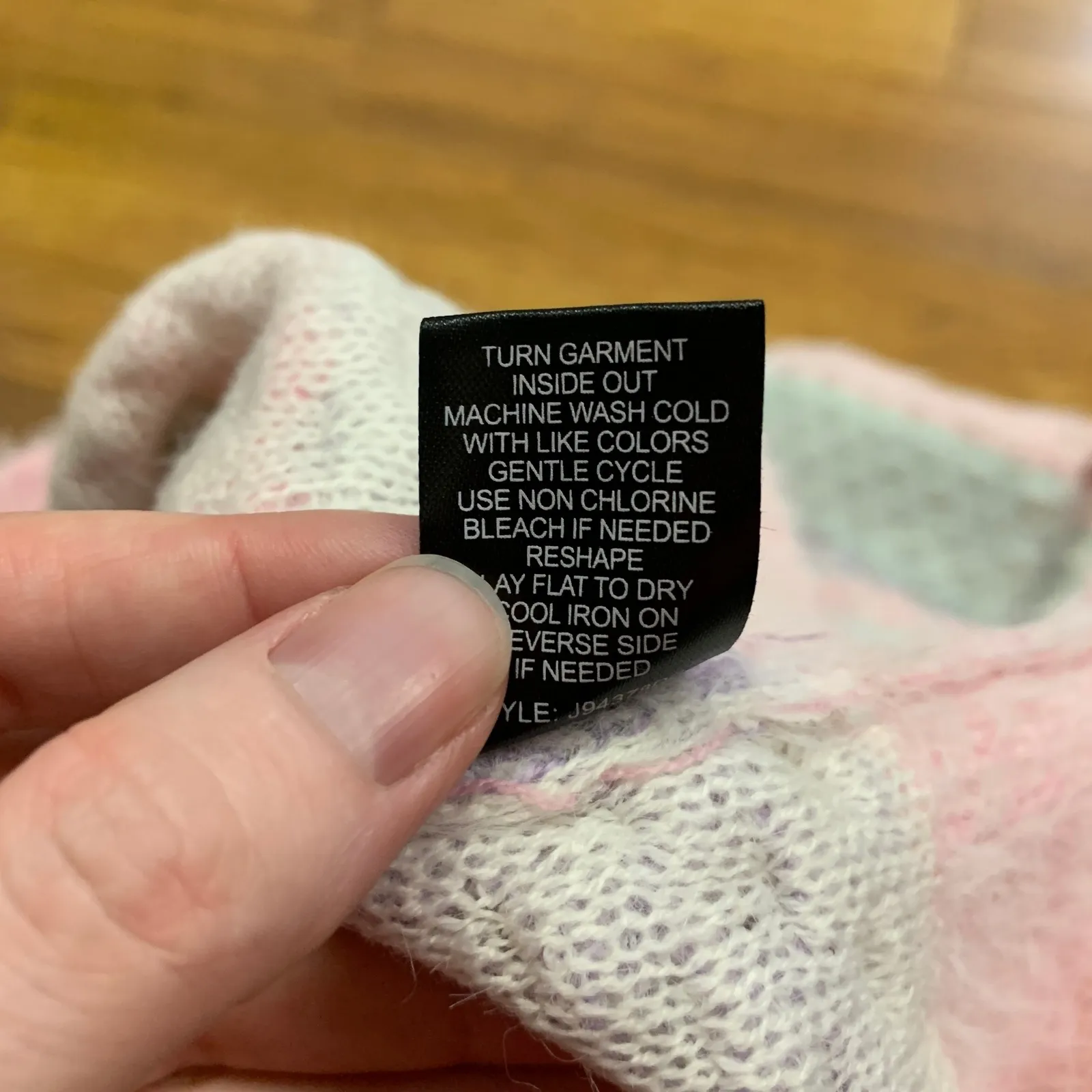 MAJOR Label Group Striped Fuzzy Mock Neck‎ Sweater XS Pink Purple Pastel Fluffy - Image 7