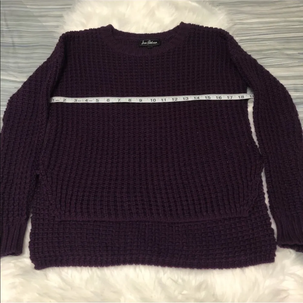 SAM EDELMAN Purple Chunky Knit Wool Blend Sweater - Image 5