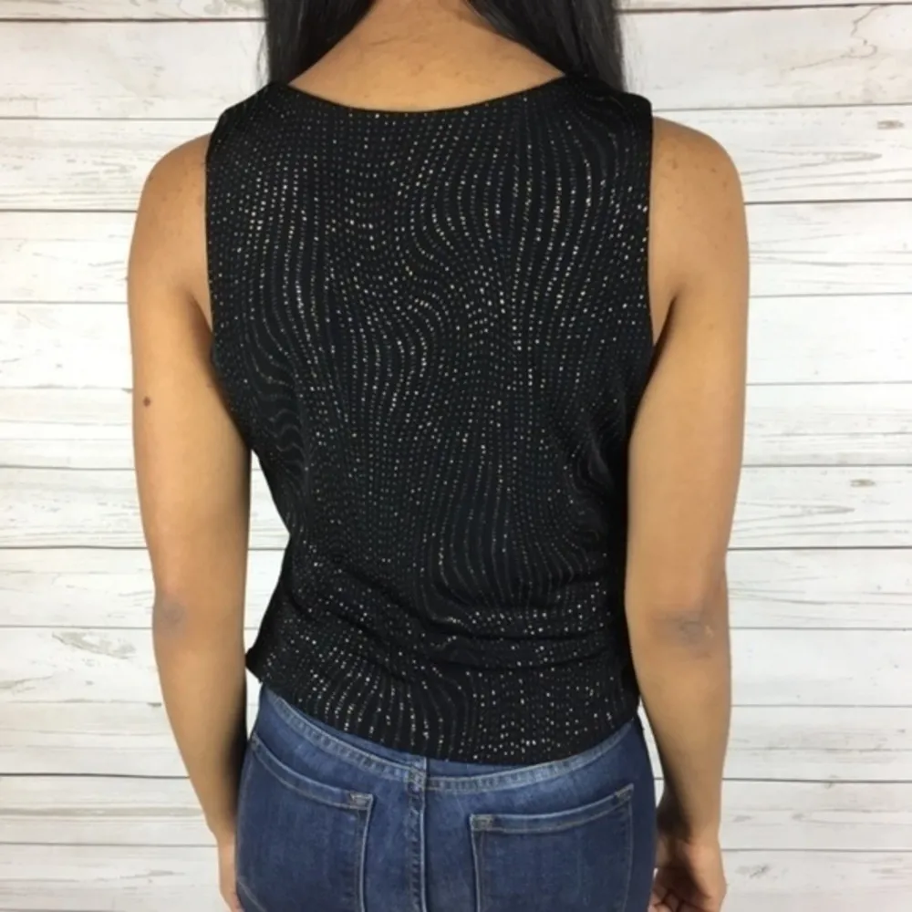 Jessica McClintock Metallic Gold Shimmery Blouse‎ - Image 3