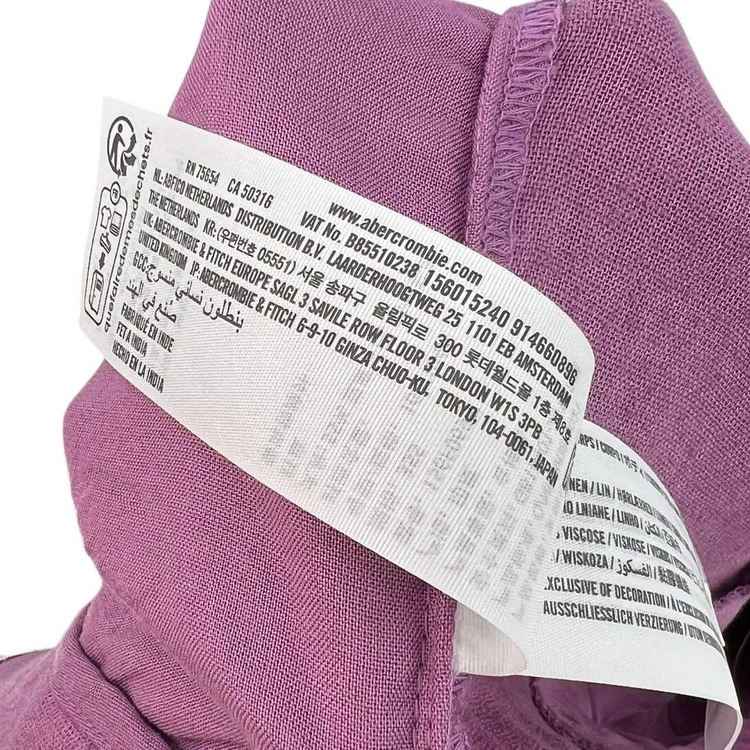 Abercrombie & Fitch Sloane Tailored Trouser Pants Linen Blend Purple Size 35 20S - Image 13