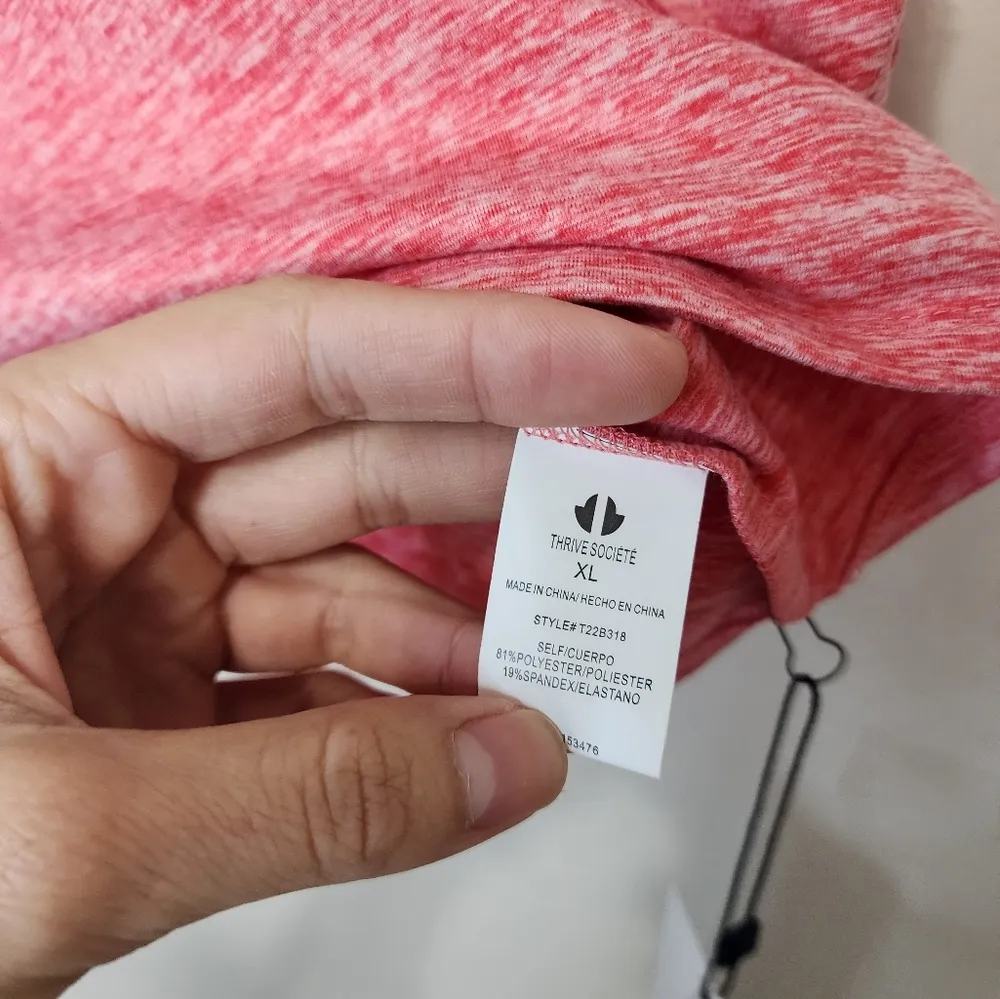 New Thrive Société Square Neck Tank Pink Size XL - Image 3