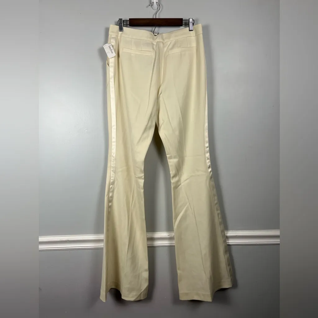NEW Rachel Roy Cream Tuxedo Wool high rise long Flare trousers size 12 - Image 6