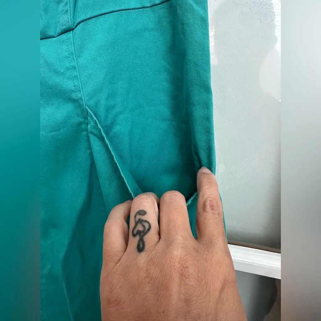 Boden Helena Chino Denim Teal Aqua Midi Dress Women’s Size 4 US Small S Green - Image 7