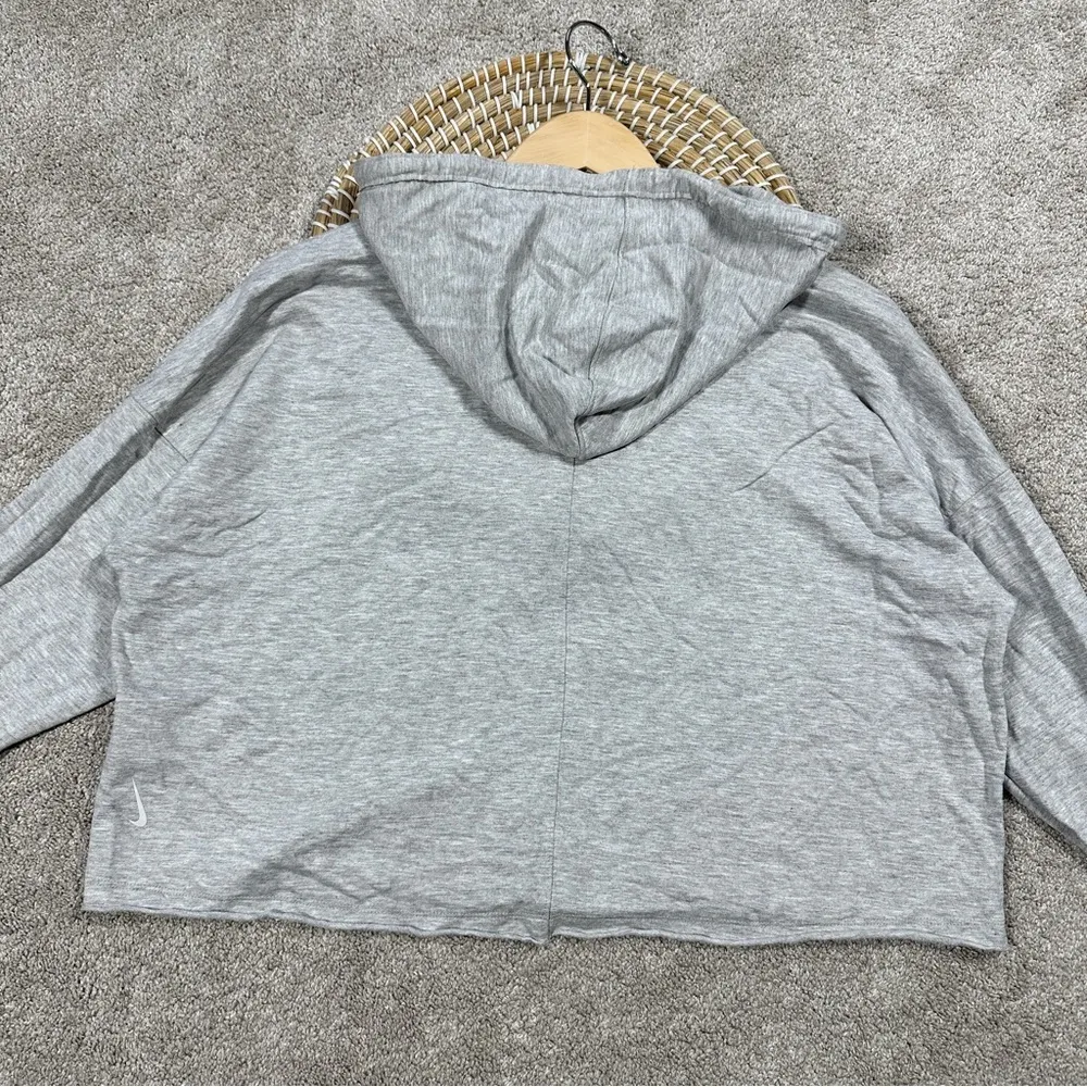 Nike Dri-Fit Yoga Luxe Cropped Hoodie Pullover Oversized Soft Knit in Gray L - Image 10