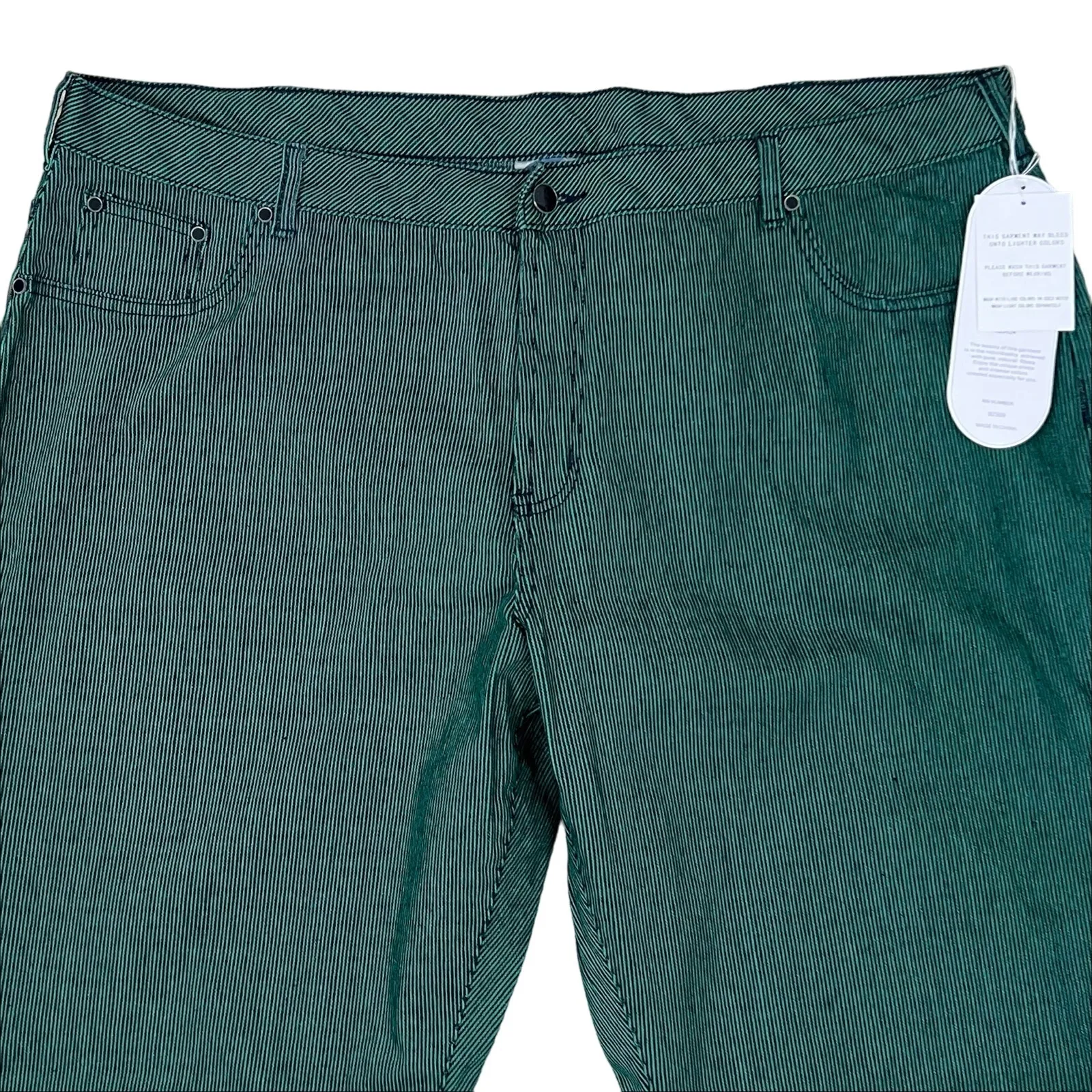 NWT DG2 Diane Gilman Green Pinstriped Jeans Pants Size 24W Petite - Image 4