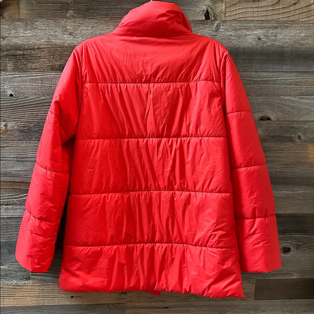 Lilla P Red Long Puffer Jacket Coat Size Small NWT - Image 5