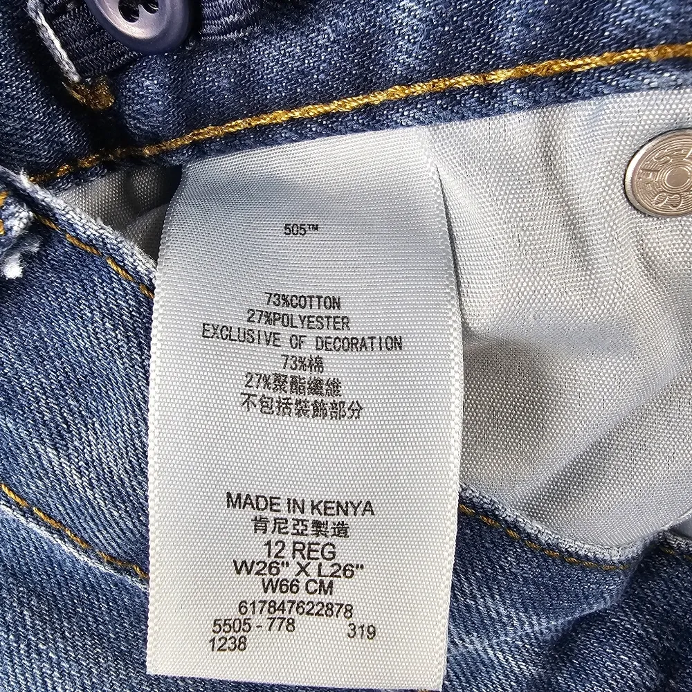 Levis 505 Blue Denim Jeans Womens Size 26x26 12 Reg - Image 5