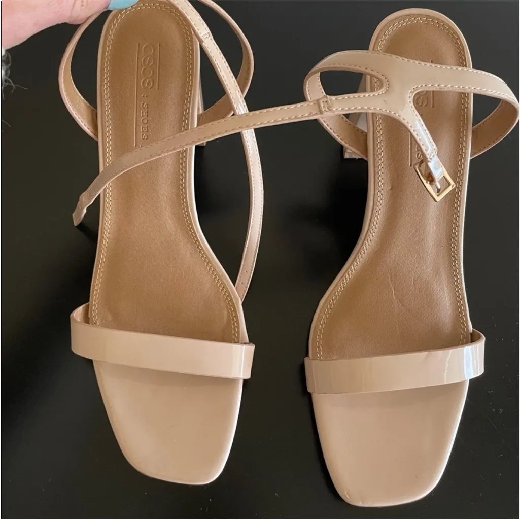 ASOS Cream Ankle Strap Heels - Image 6