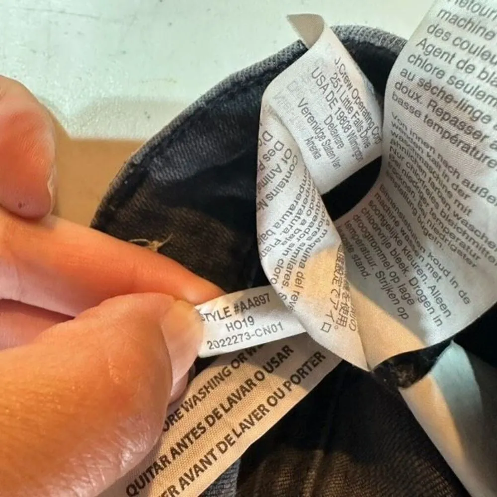 Madewell Cali Demi-Boot Jeans Bellspring Charcoal Black Button‎ Fly Size 26 - Image 10