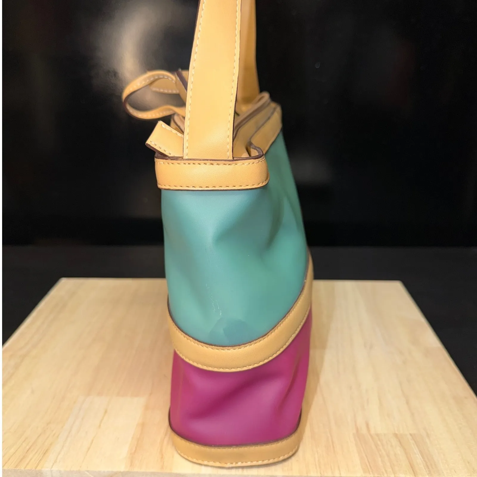 Jessica McClintock Colorblock Shoulder Bag with Matching Pouch - Image 3