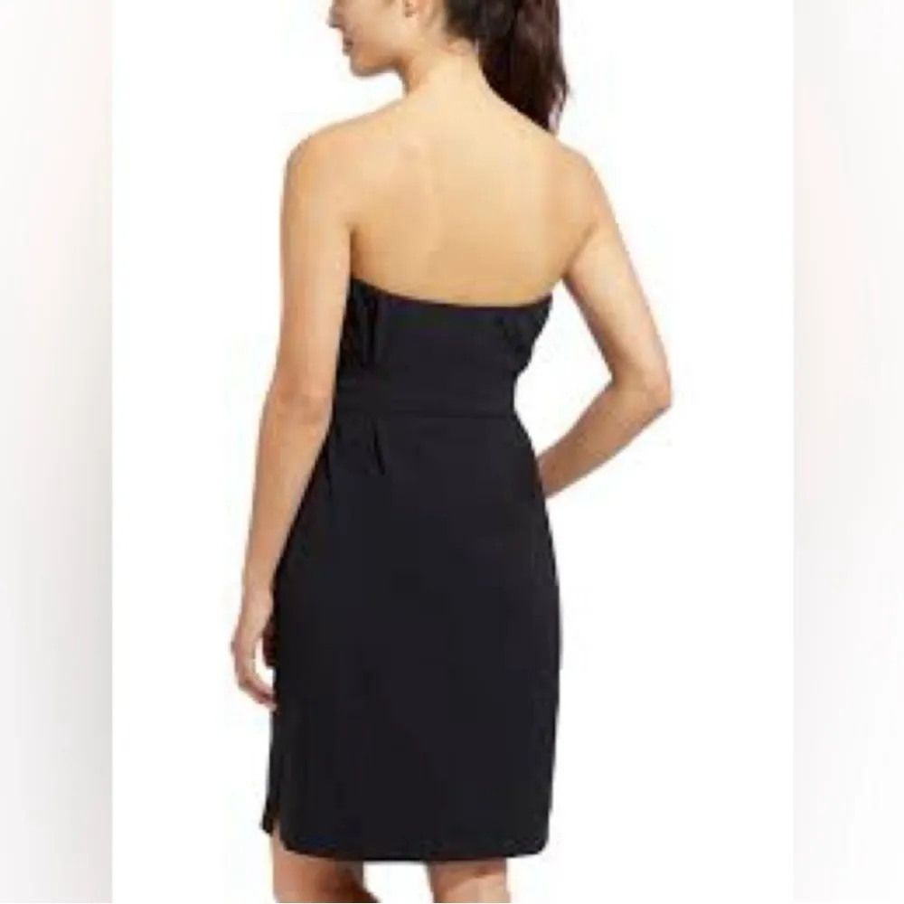 Athleta Anywhere Dress Women’s Size 4 Black Lightweight Waist Tie Strapless - Image 2