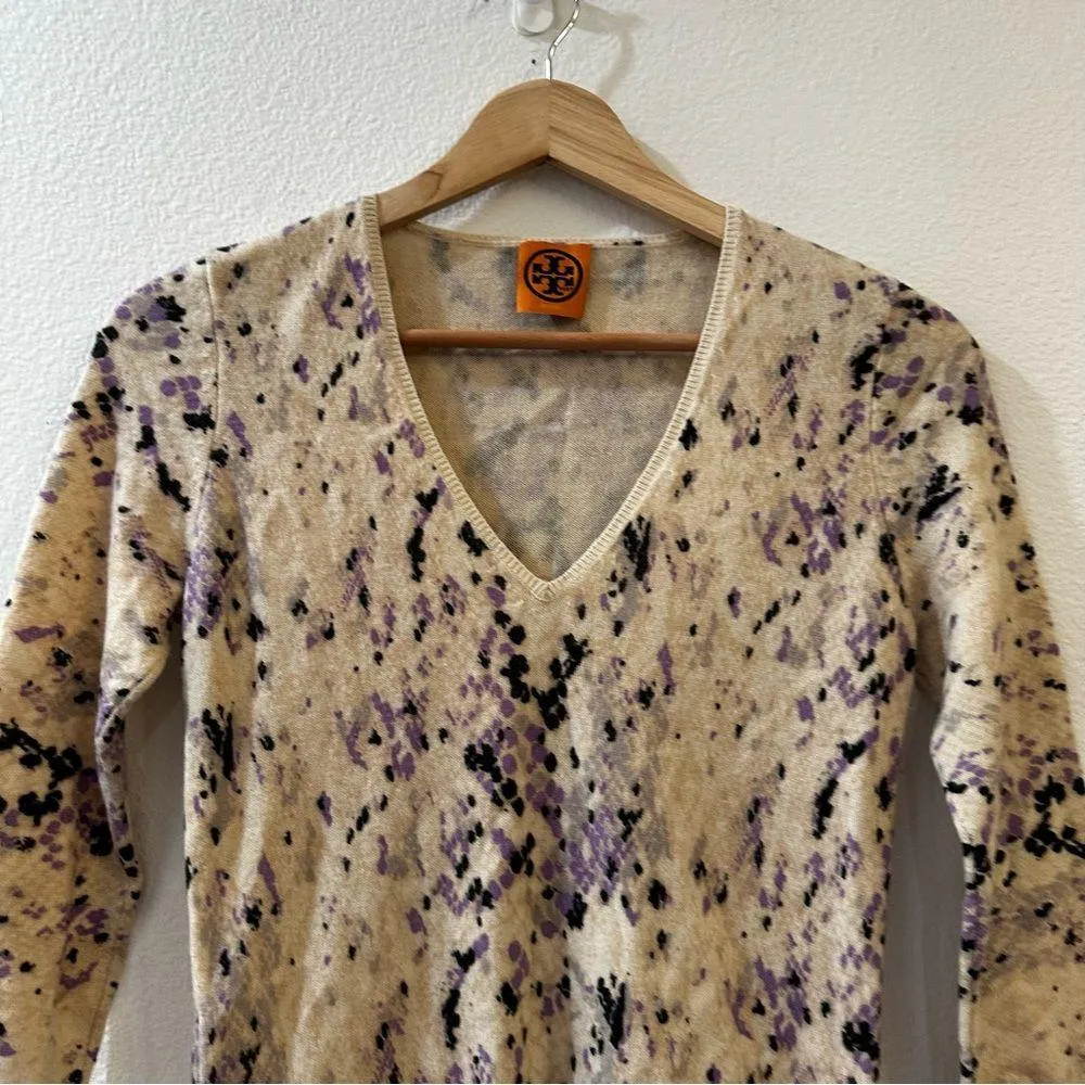 Tory Burch Women's V-Neck Speckled Lightweight Sweater Top Size XS - Image 2