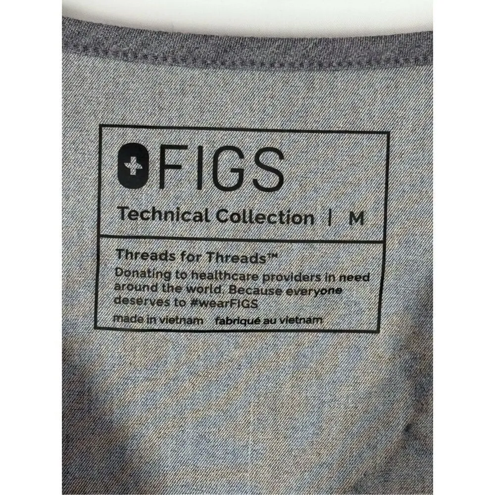 B 35- Figs Scrub Gray Catarina One-Pocket Scrub Top Size Medium - Image 3