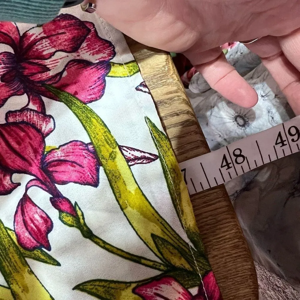 June & Hudson Women's Floral Wrap Dress Maxi Spring Tie Back Red White Size larg Size L - Image 15