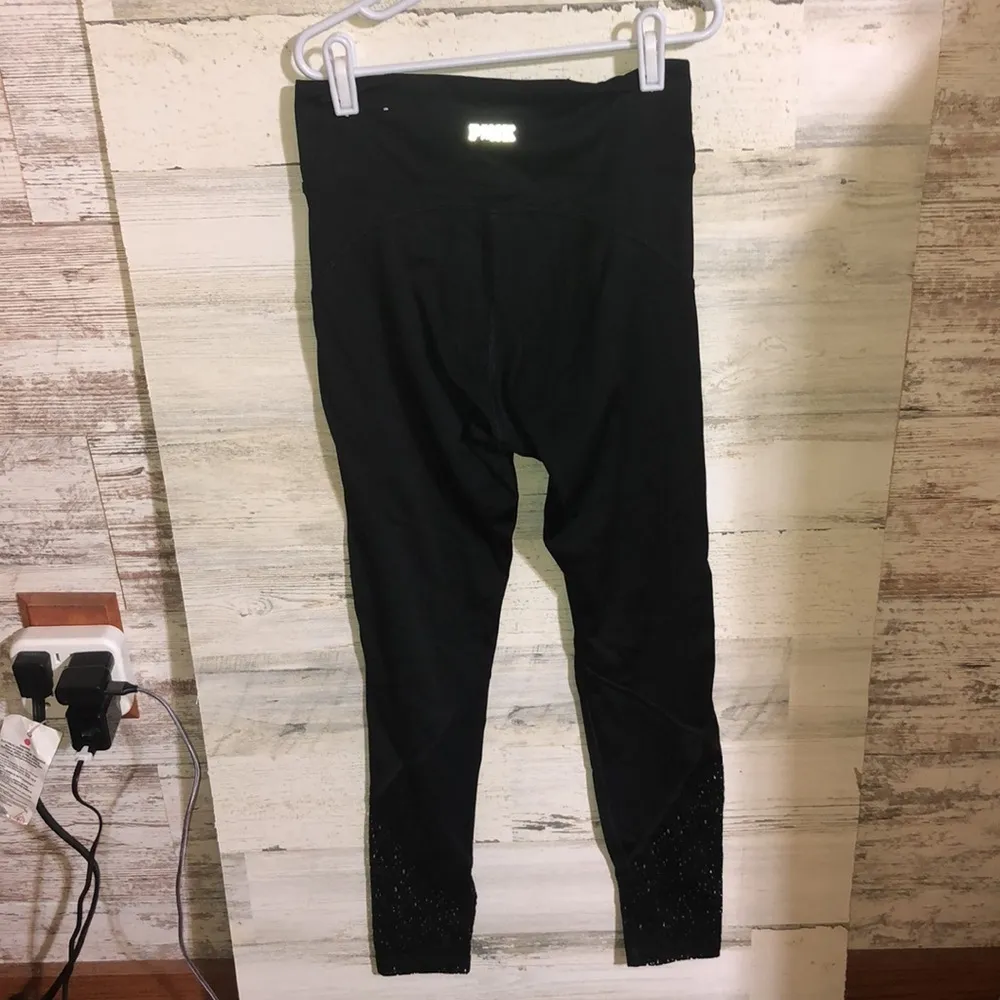 PINK sport leggings active wear gym wear black in color size xs pink clothing​​ - Image 6