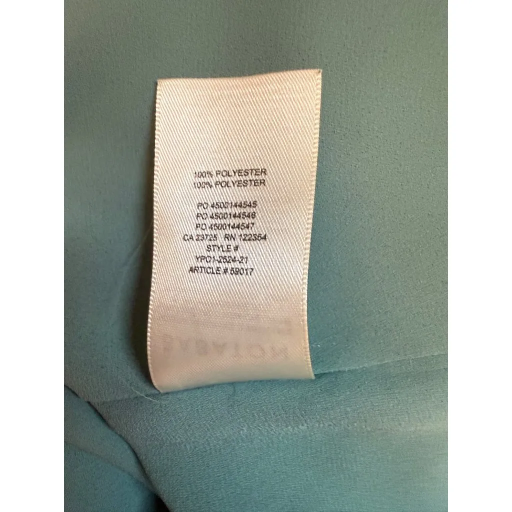 Aritzia Babaton XS Teal V-Neck Short Sleeve Randy Blouse Sage Green - Image 4