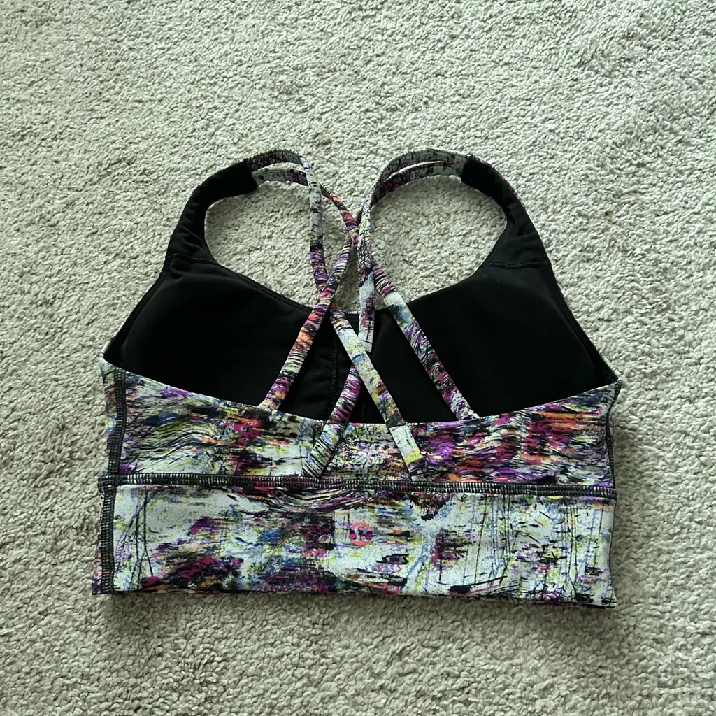 Lululemon  4 Energy Bra Multi Color Criss Cross Strappy Back‎ - Image 2