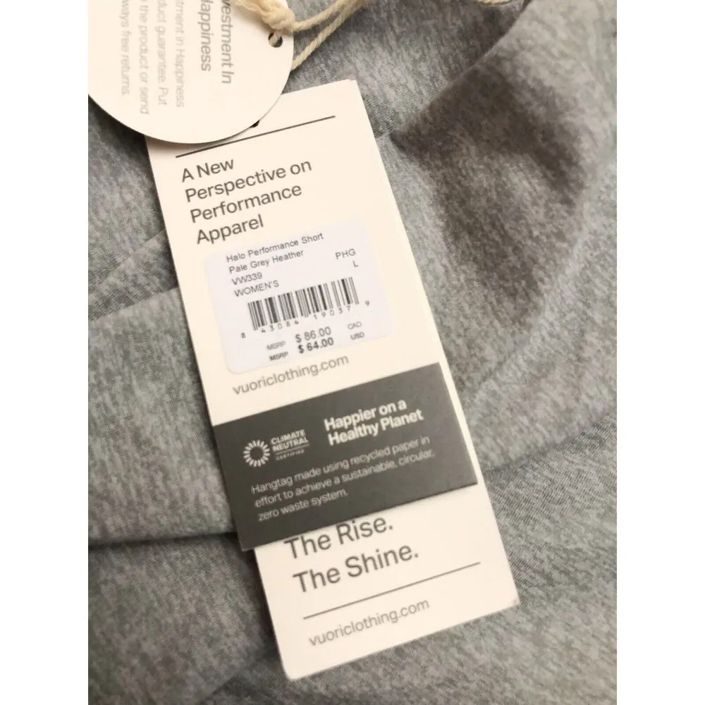 Vuori Women’s Halo Performance Short Palo Grey Heather Size Large New w/tag $64 - Image 3