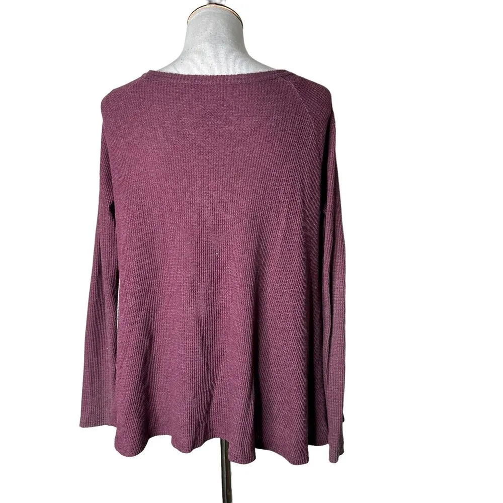 We The Free Waffle Knit Tunic Top Size S Thermal‎ Long Sleeve BOHO Flowy - Image 3