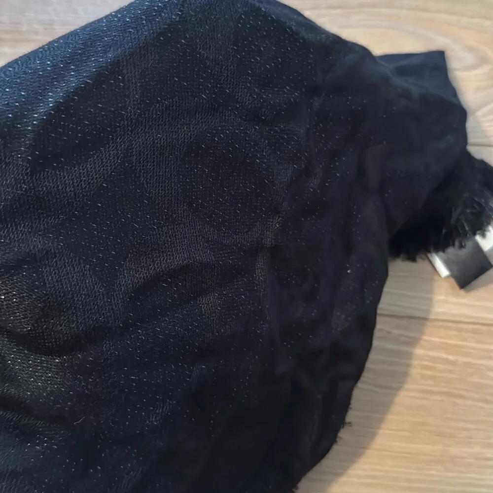 NWT Coach vintage black monogram sparkly scarf 107x107 - Image 7