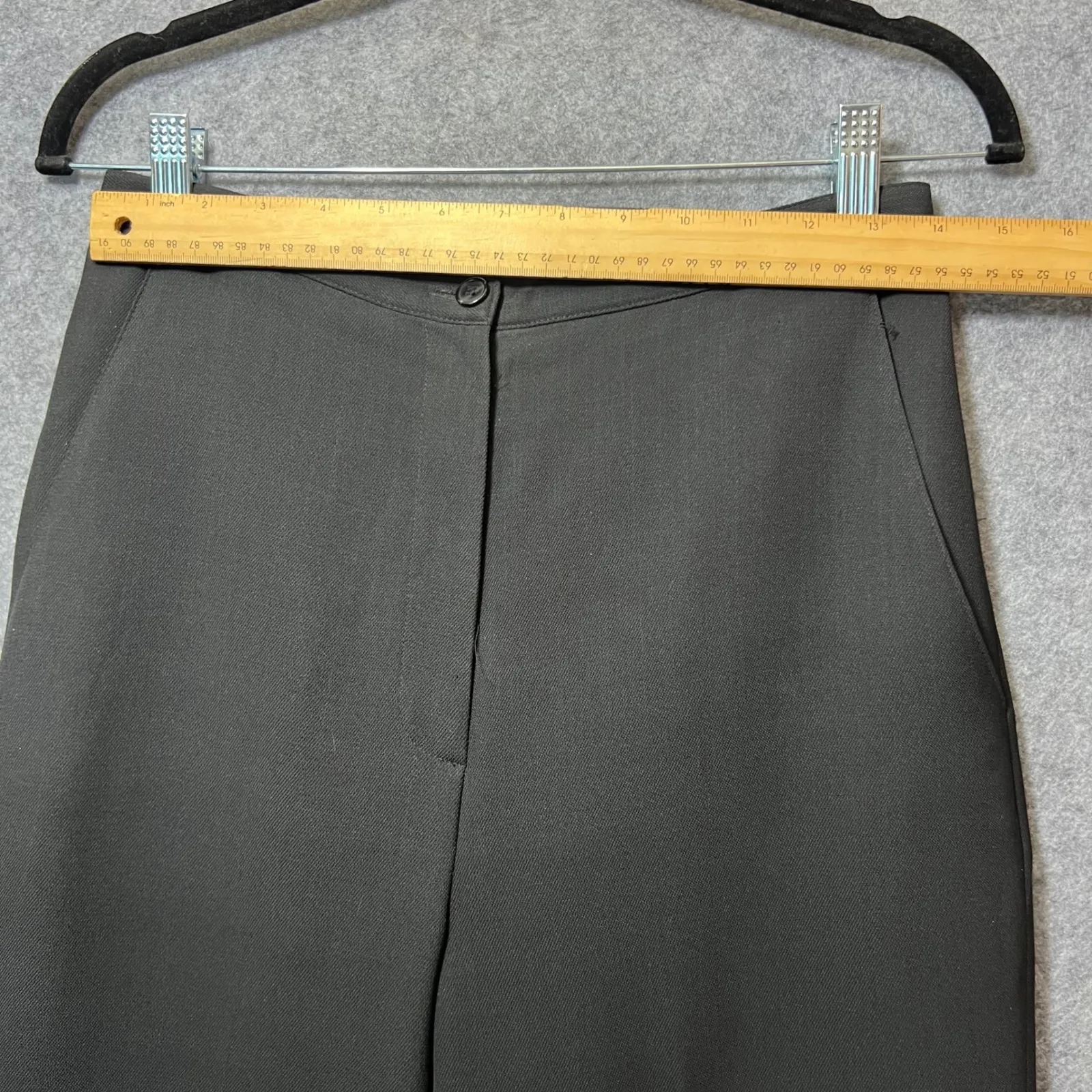 Larry Levine Black Lined Dress Pants‎ Women's 6 High Waist Straight Leg Career - Image 2