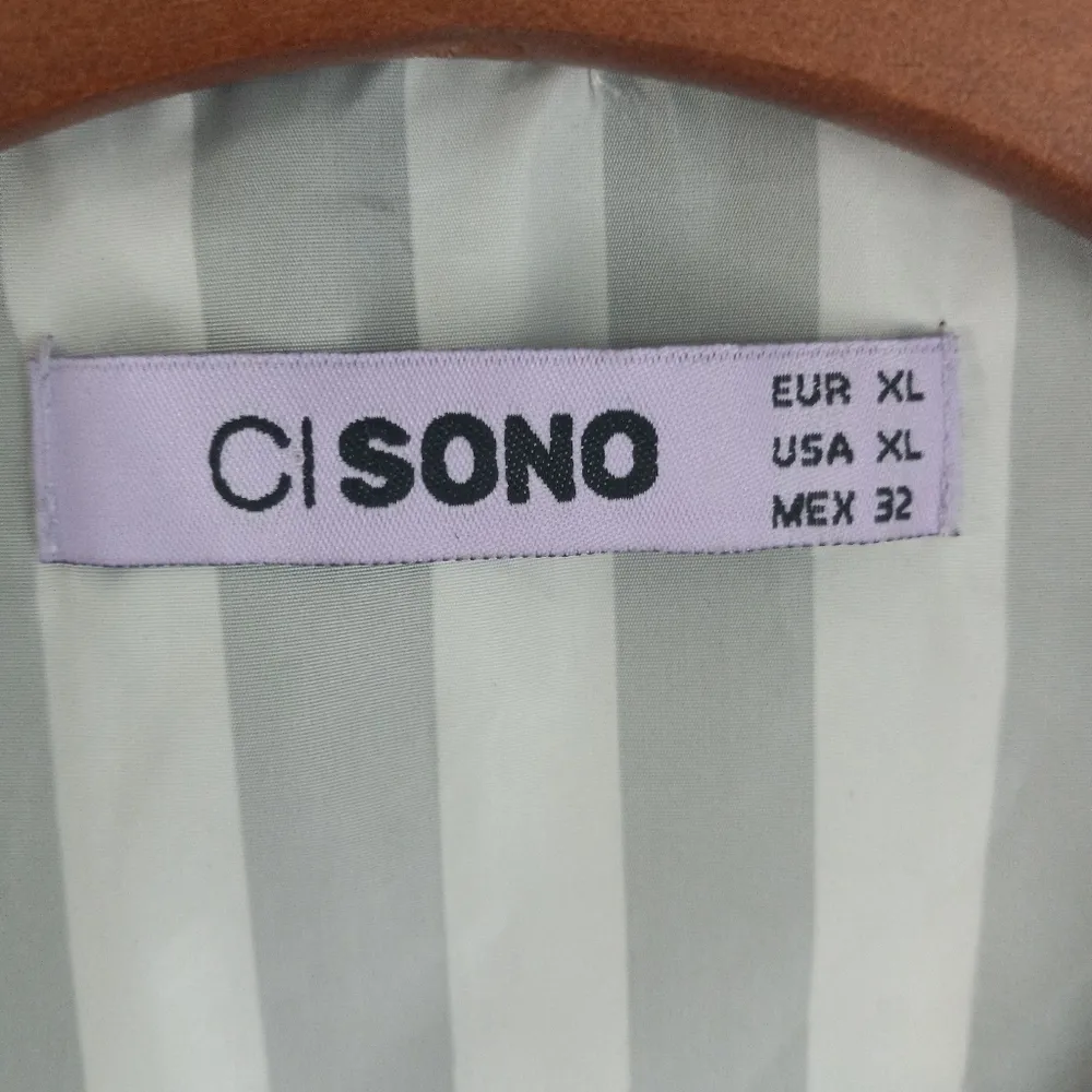 CI SONO XL Hoodie Zip Front Striped Windbreaker Waist Jacket Top - Image 12