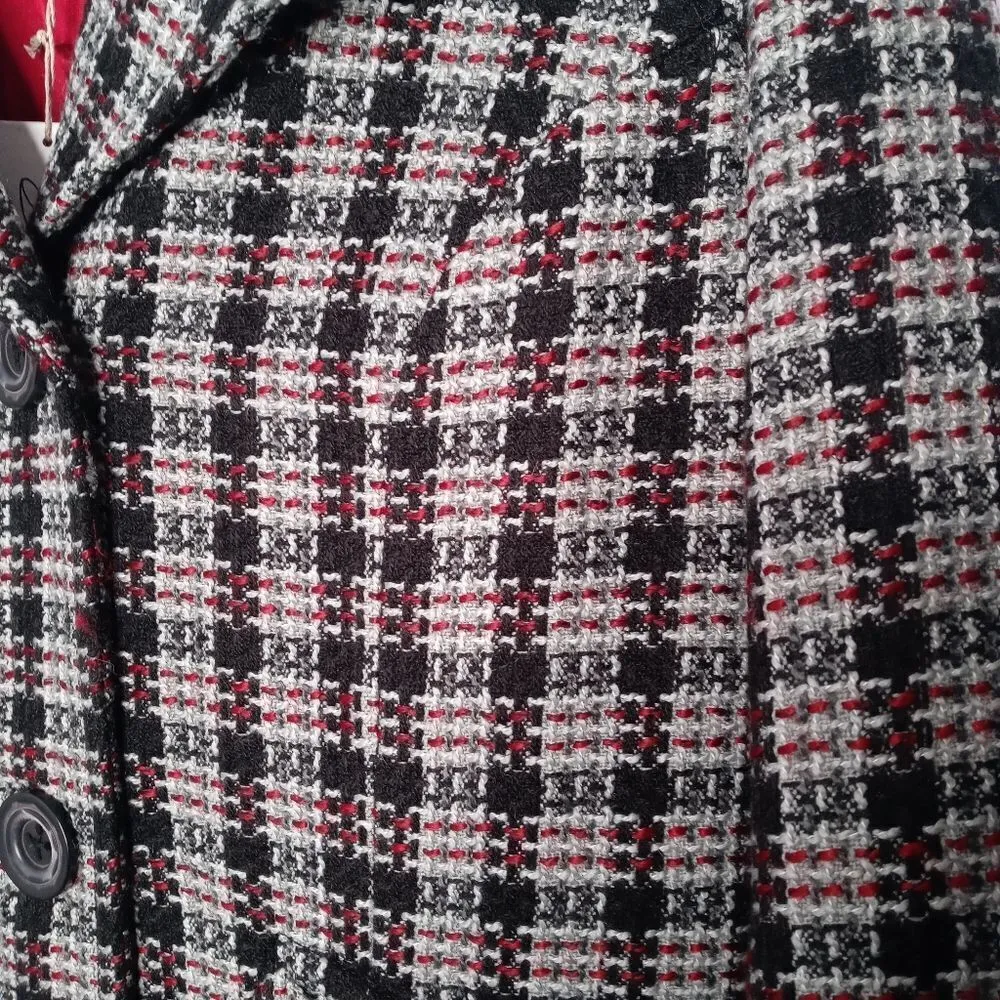 Bob Jimley Aka checked button down heavy coat Red Size M - Image 7