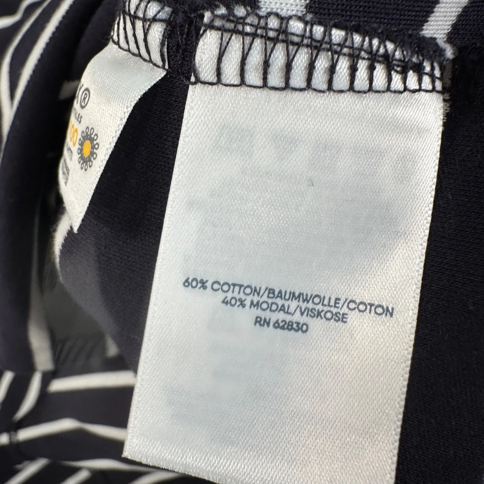 Lands' End Navy Blue Striped Short Sleeve Tee Shirt Women's 1X (16W-18W) Casual - Image 7