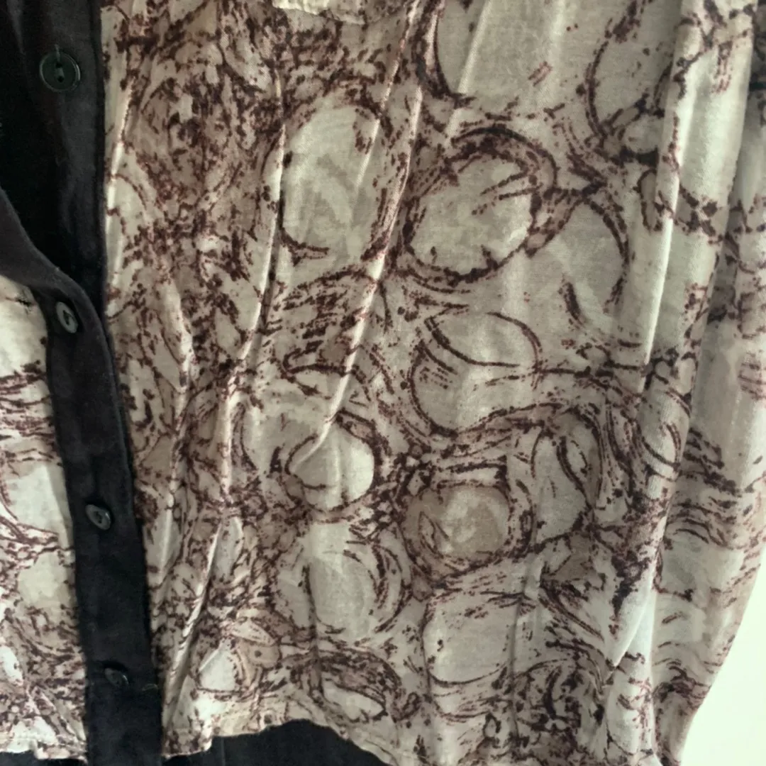 Brown Sleeveless Button Down Blouse XS - Image 3