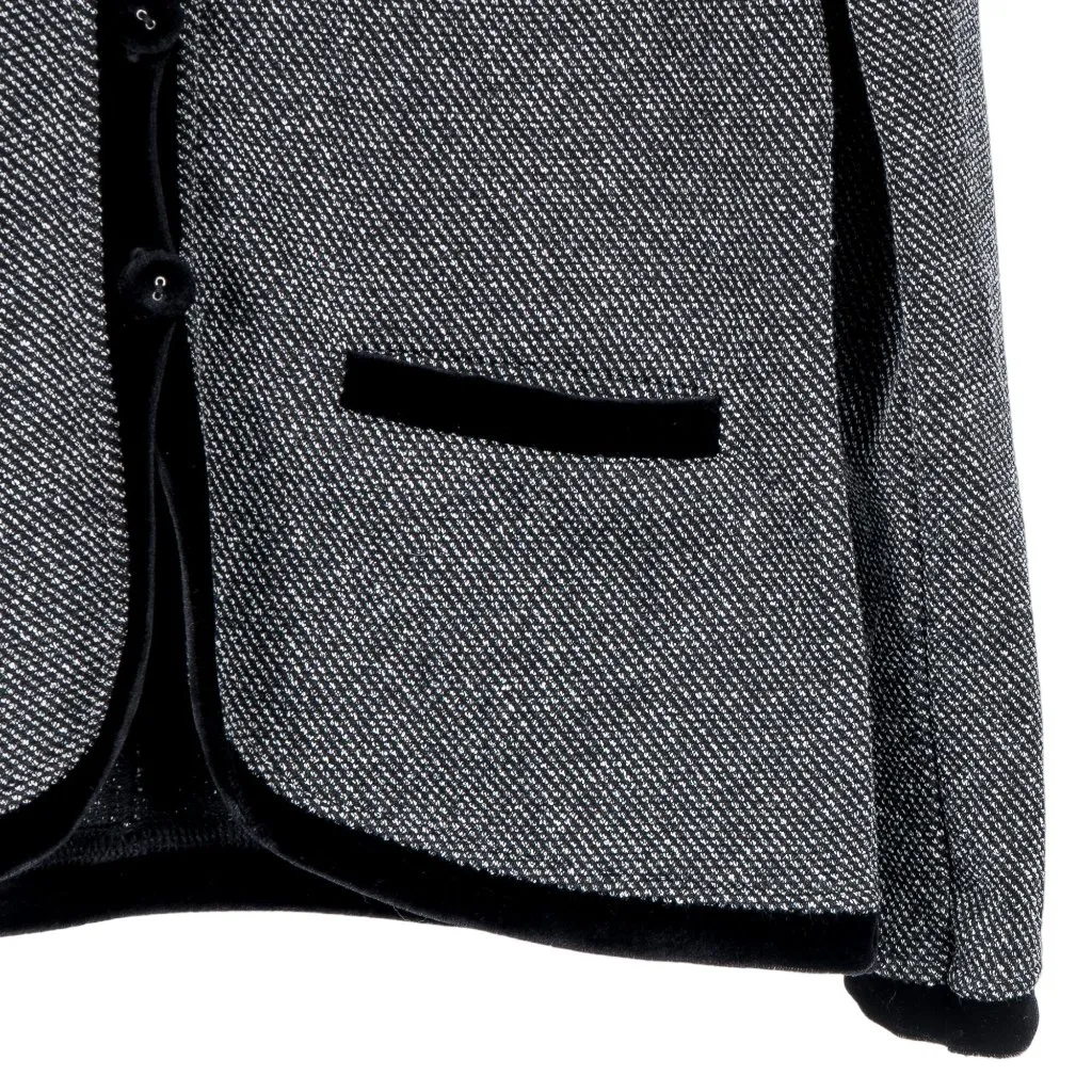 Emma James Blazer S Womens Liz Claiborne Black Velour Trim Buttons Collar - Image 4