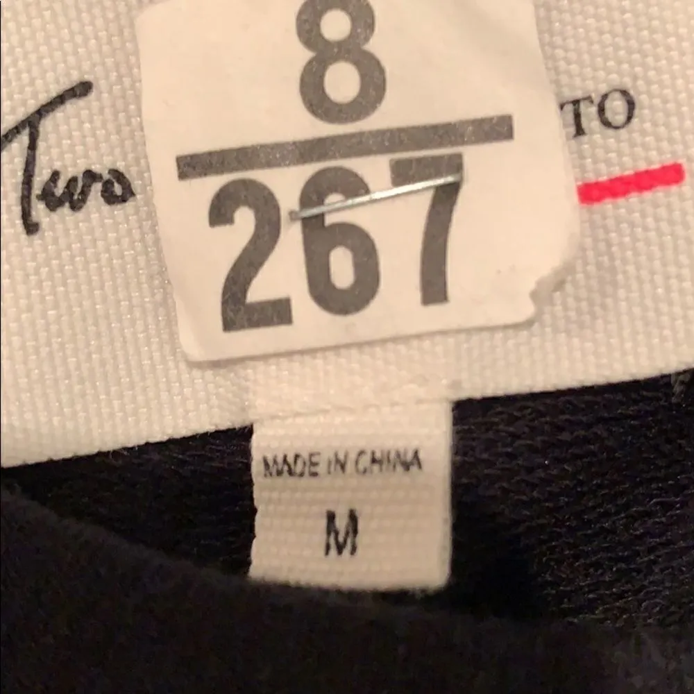 Two By Vince Camuto Quilted Zippered Sweatshirt Black Size M - Image 7