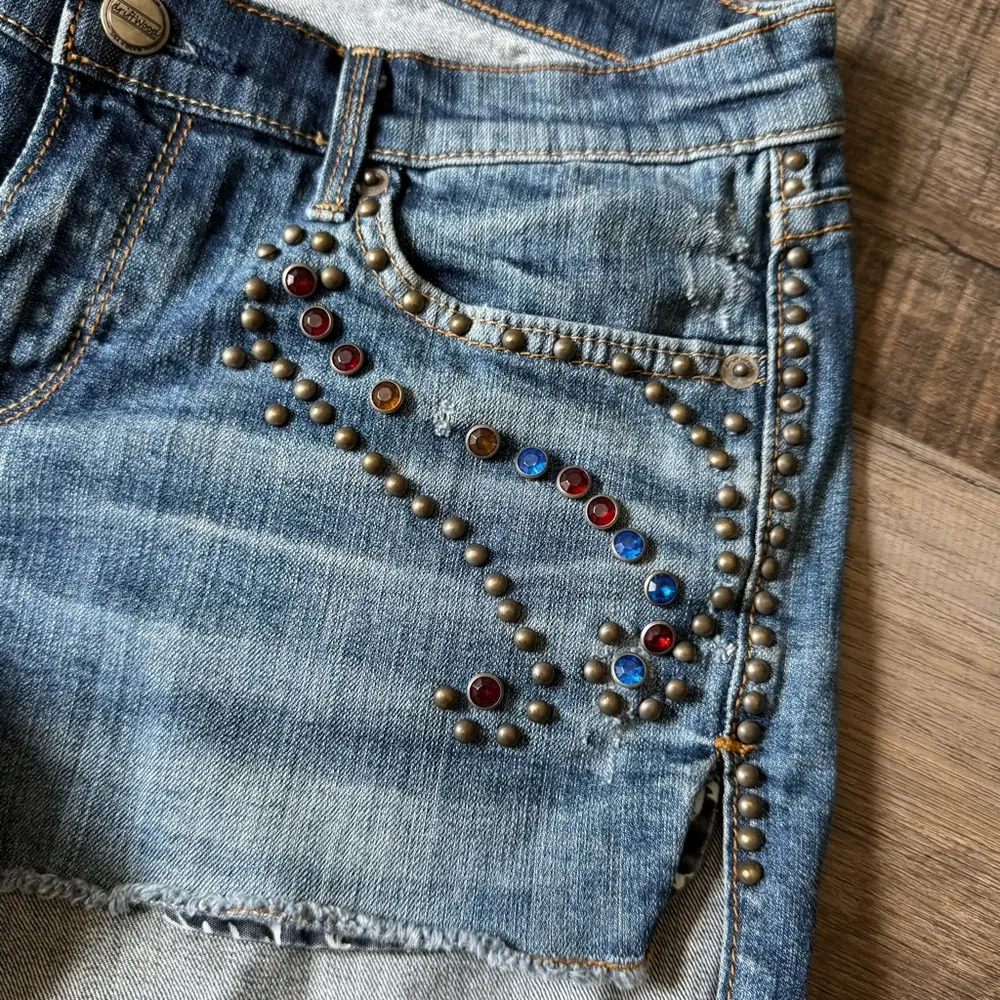 Driftwood Bejeweled Denim Shorts - Image 2