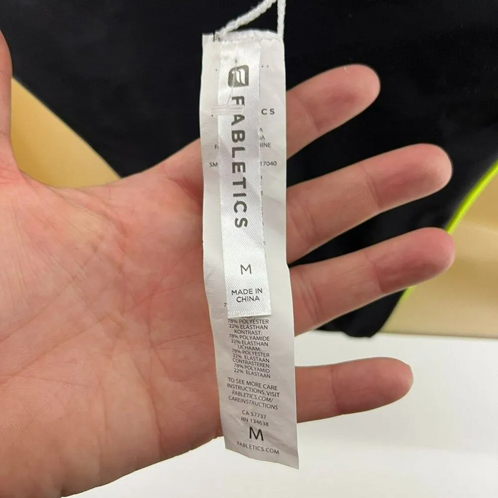 Fabletics  Neon Yellow Mesh Top Reversible Bottom Bikini Set Womens - Image 8