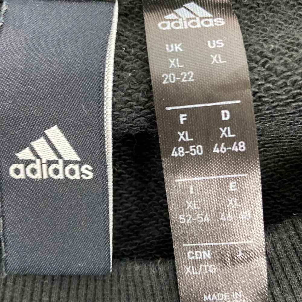 Adidas Graphic Cropped Crewneck Sweatshirt Gold Foil Logo Size XL Raw Hemline - Image 9