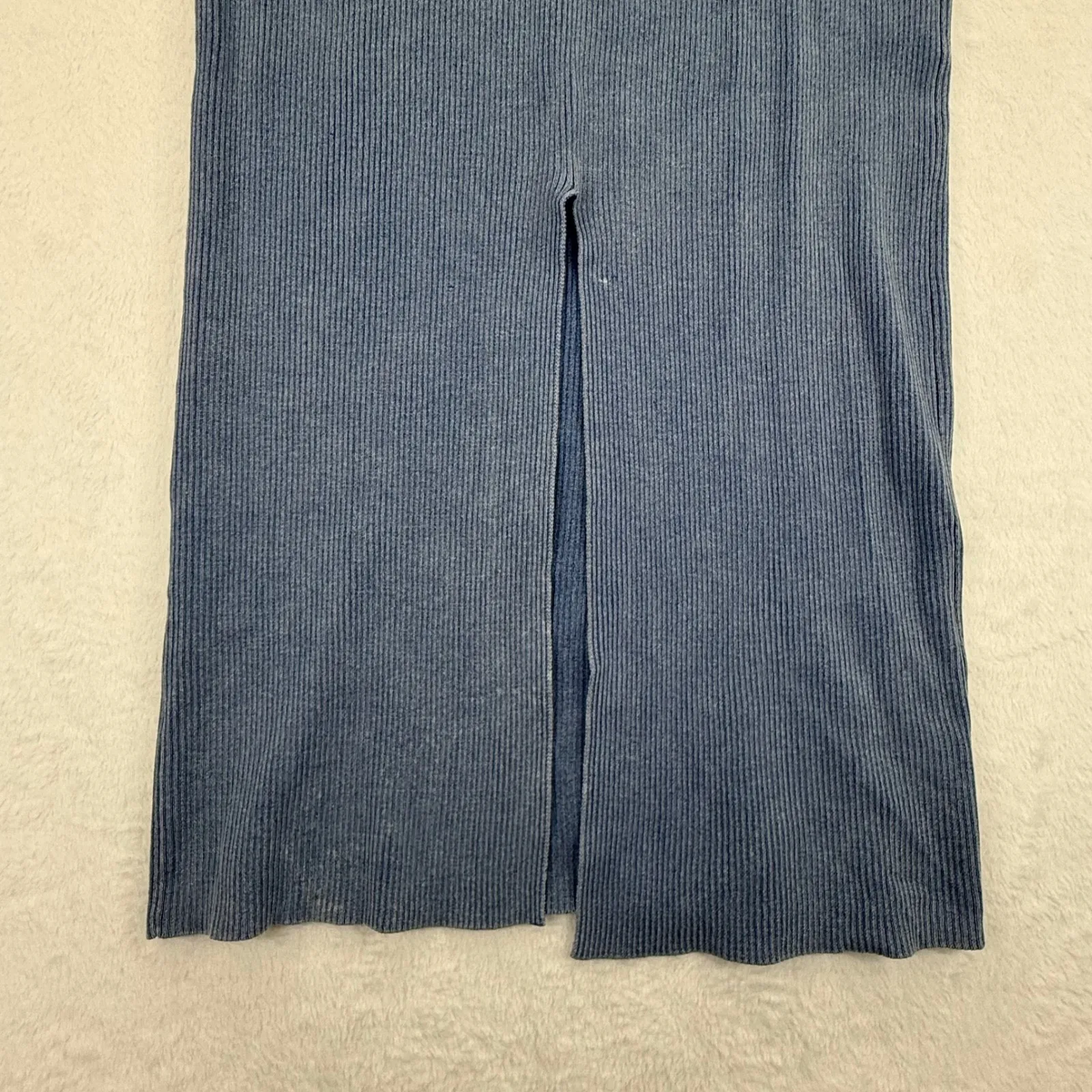 House of Harlow 1960 Ribbed‎ Knit Maxi Skirt Blue Cotton Blend Womens Medium - Image 9