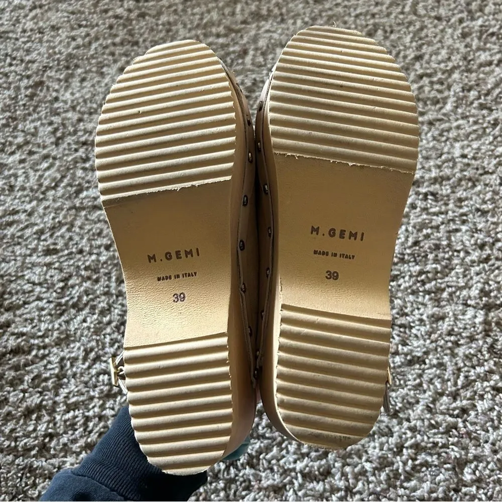 M. Gemi The Greta Backstrap Clogs in Biscuit Beige Size 39 8.5 - Image 9