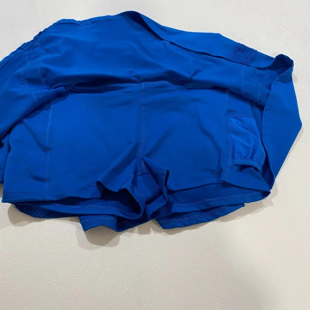 Free People Blue Flowy Skort Skirt Shorts XS Tie Waist Athletic Tennis Skort - Image 10