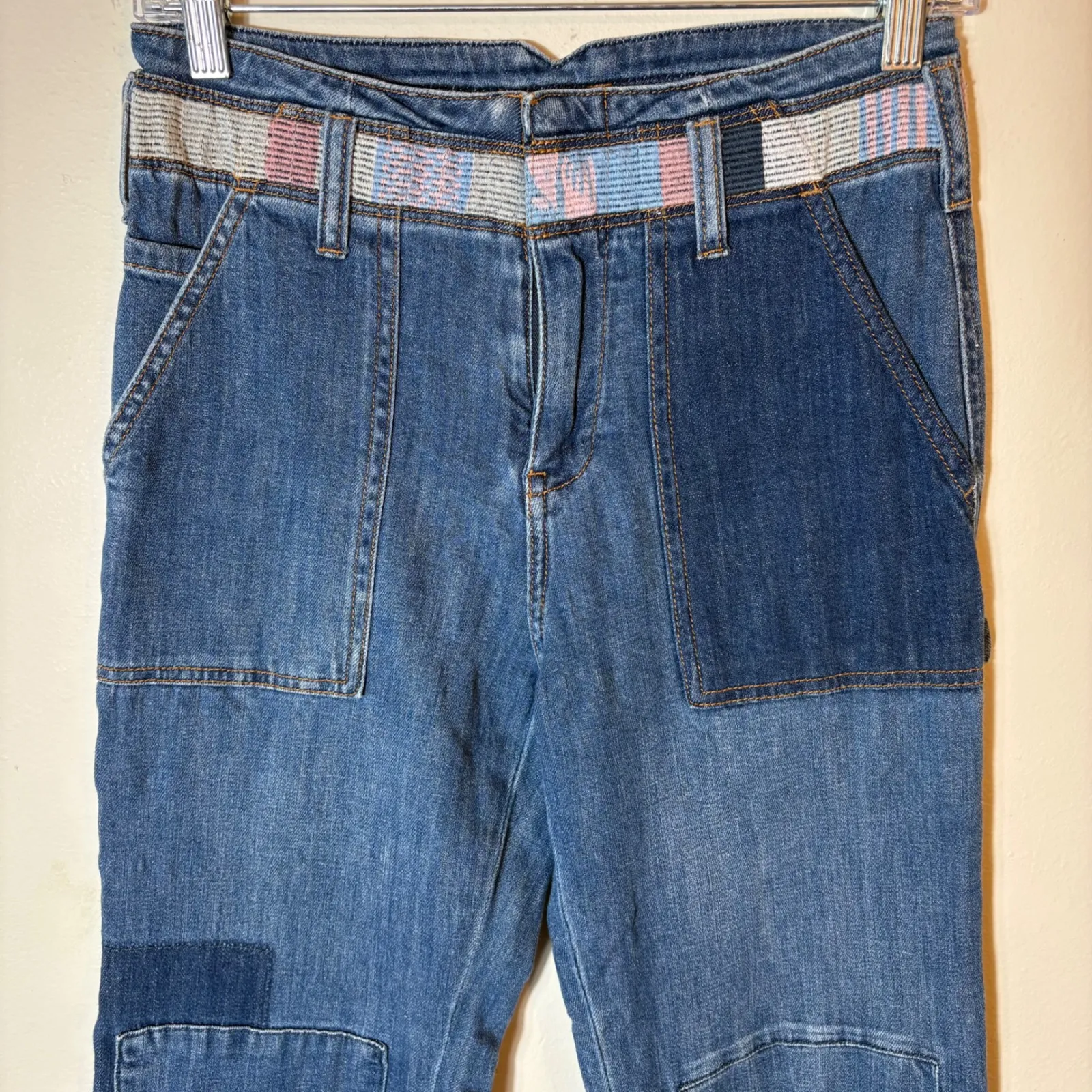 Pilcro & the Letterpress Patchwork Carpenter Jeans Straight Size 25 - Image 3